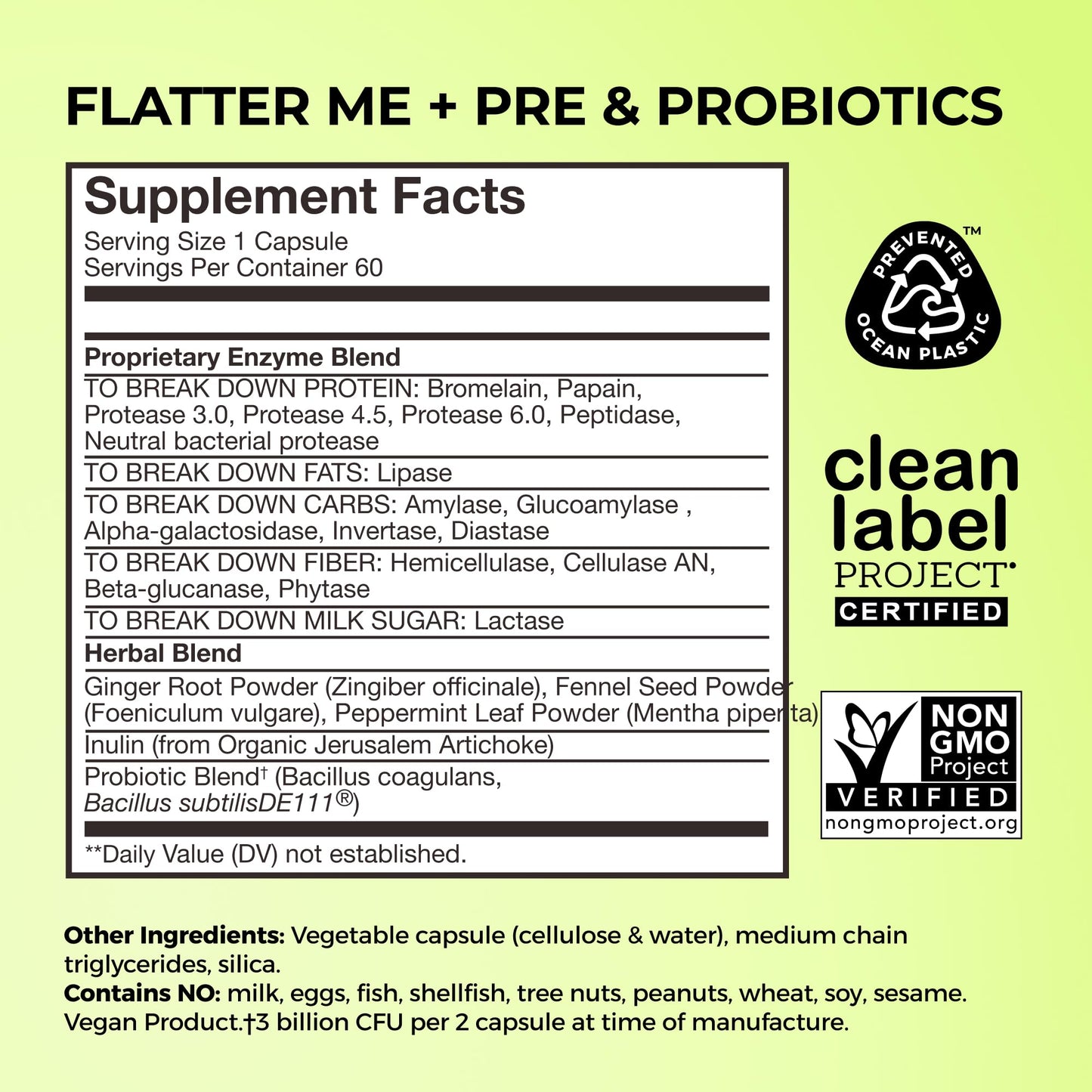 HUM Flatter Me Digestive Enzymes Plus Prebiotics & Probiotics, Digestive Health Bloating Supplement for Women & Men, Fast Acting Anti Bloat Pills Multi Enzyme - Maple Wellness Supplements
