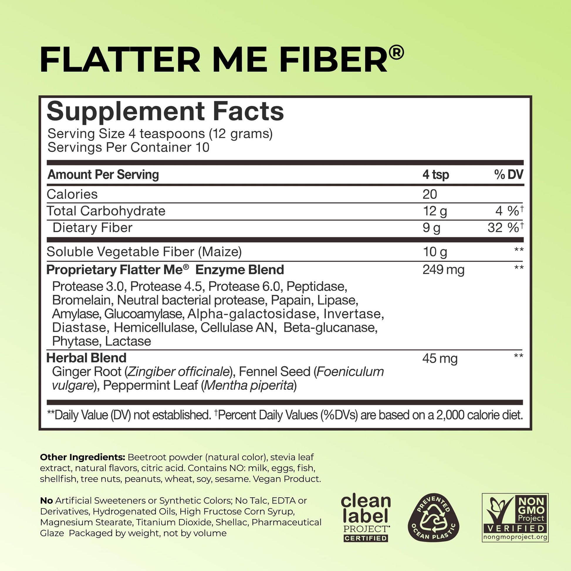 HUM Flatter Me Fiber Supplement for Women & Men, Prebiotics & Digestive Enzymes to Support Weight & Bloating, Digestive & Gut Health, Fiber Powder Drink Mix, Strawberry Lemon - 10 Servings - Maple Wellness Supplements