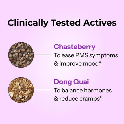HUM Hormone Balance for Women, Supplement for Women's Health with Chasteberry & Dong Quai, Support for PMS Symptoms, Cramps, Irritability, Hormonal Balance, Monthly Support, 60 Capsules - Maple Wellness Supplements