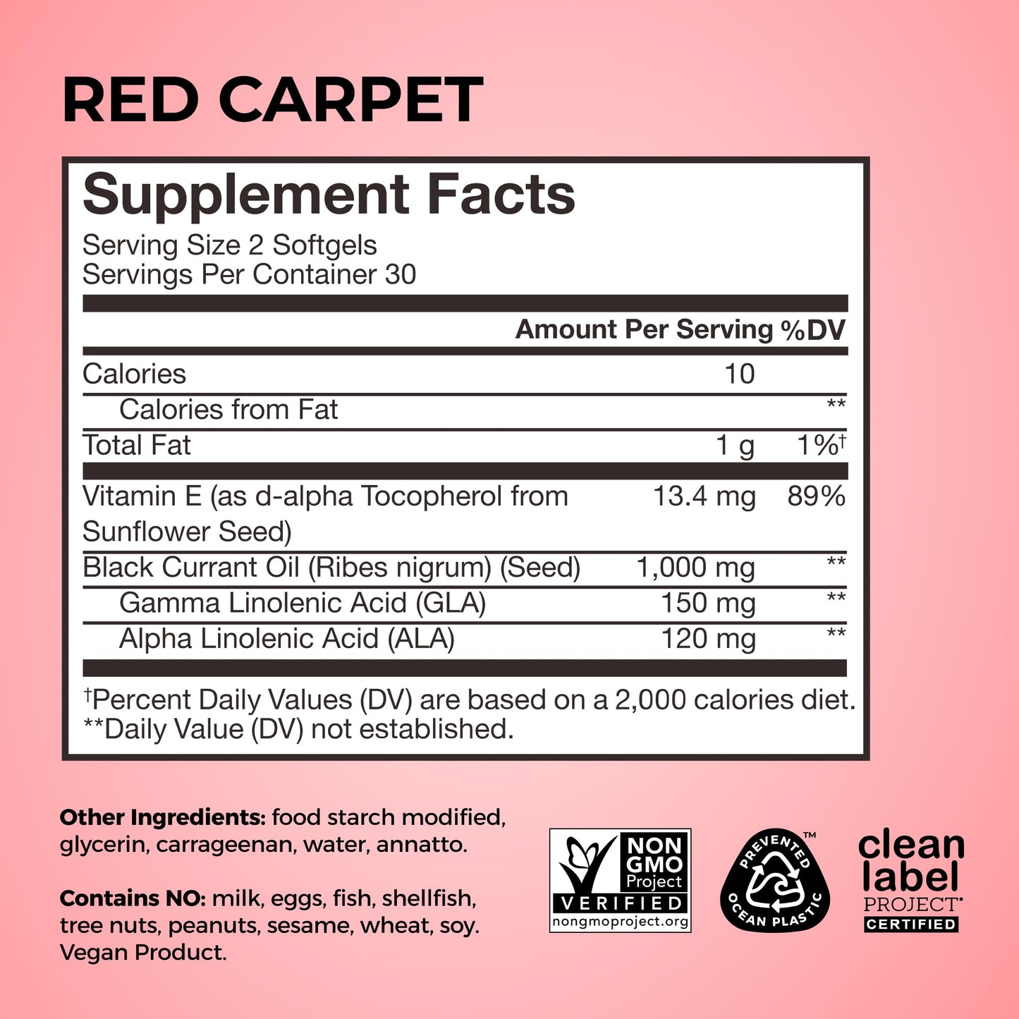 HUM Red Carpet Skin & Hair Vitamins for Women with Omega 3 Fatty Acids, Vitamin E, and Black Currant Seed Oil, Supplement for Skin Health & Healthy Hair Follicles Support, 60 Count - Maple Wellness Supplements
