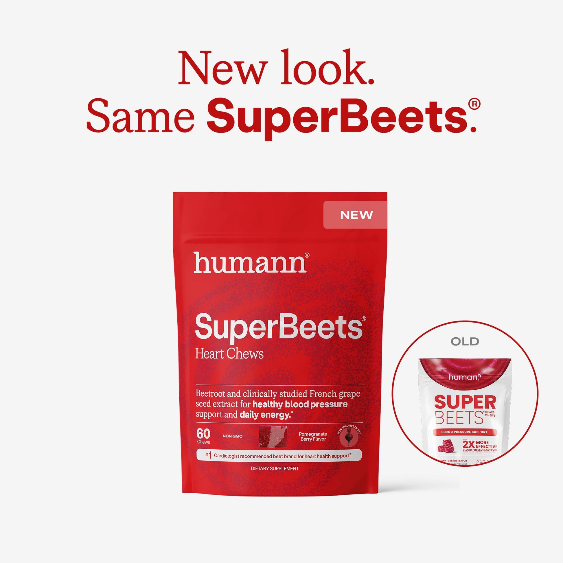 Humann SuperBeets Heart Chews, Beet Root Powder Support Energy Supplement, Nitric Oxide and Blood Pressure Support, Grape Seed Extract & Non-GMO - Maple Wellness Supplements