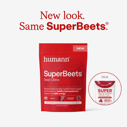 Humann SuperBeets Heart Chews, Beet Root Powder Support Energy Supplement, Nitric Oxide and Blood Pressure Support, Grape Seed Extract & Non-GMO - Maple Wellness Supplements