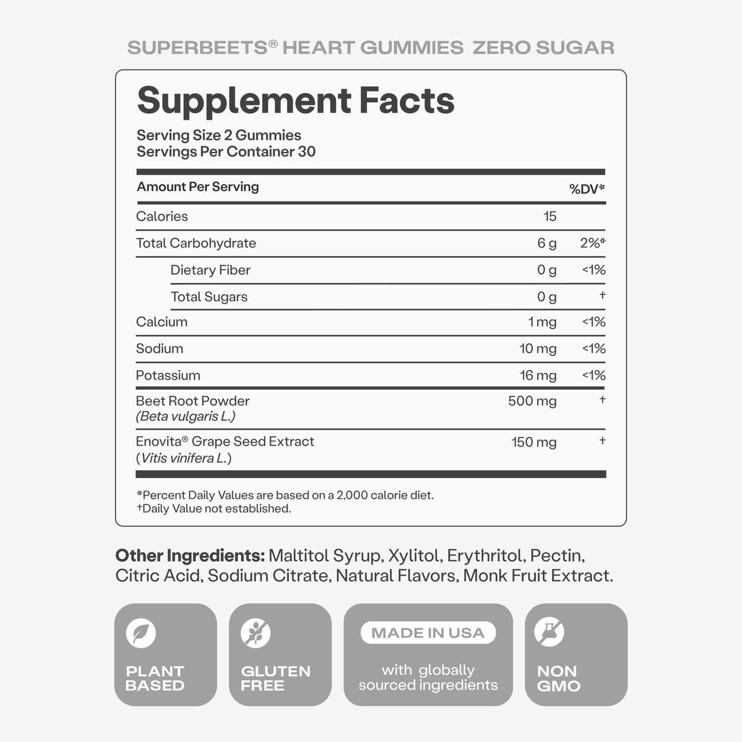 Humann SuperBeets Heart Gummies Zero Sugar - Beet Gummy with Energy Support, Grape Seed Extract & Beetroot Powder - 60 Count - Maple Wellness Supplements
