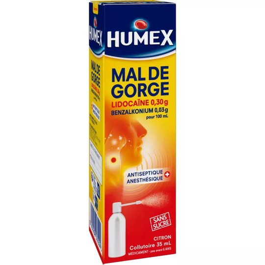Humex: Sore Throat – Sugar-Free Mouth Spray (Lemon Flavour) – 35ml - Maple Wellness Supplements