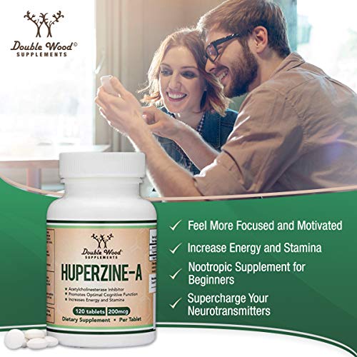 Huperzine A 200mcg (Third Party Tested) Manufactured in The USA, 120 Tablets, Brain - Maple Wellness Supplements