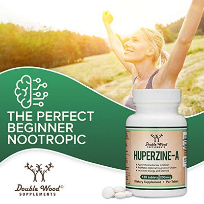 Huperzine A 200mcg (Third Party Tested) Manufactured in The USA, 120 Tablets, Brain - Maple Wellness Supplements