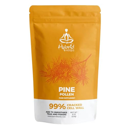 HYBRID HERBS - PINE POLLEN | 99% Cracked Cell Wall Powder | Highly Bioavailable - Maple Wellness Supplements
