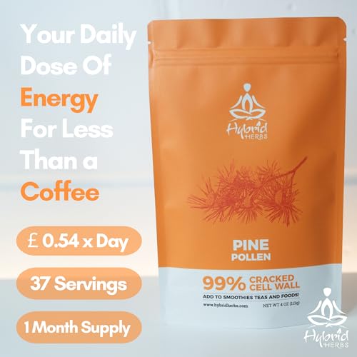 HYBRID HERBS - PINE POLLEN | 99% Cracked Cell Wall Powder | Highly Bioavailable - Maple Wellness Supplements