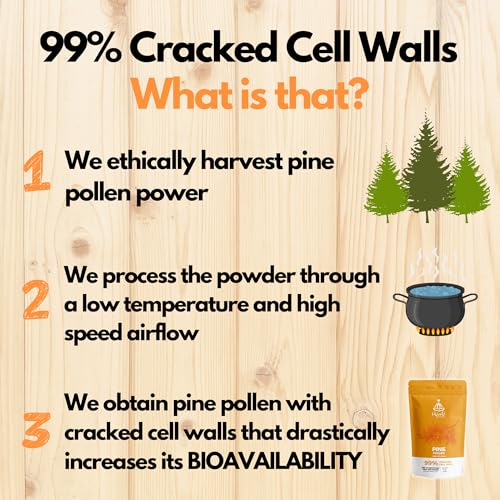 HYBRID HERBS - PINE POLLEN | 99% Cracked Cell Wall Powder | Highly Bioavailable - Maple Wellness Supplements