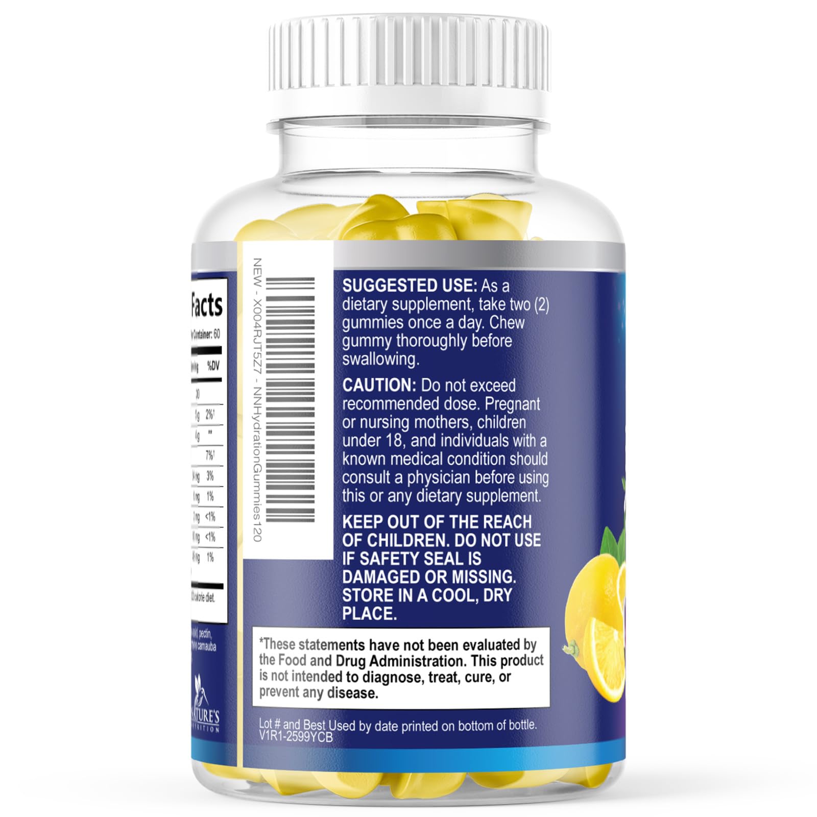 Hydration Electrolyte Gummies - Daily Liquid Replenisher Gummy - Electrolyte Multiplier with Minerals, Potassium & Real Salt - Vegan, Non-GMO - Tasty Lemon Flavor Hydration Electrolytes - Maple Wellness Supplements