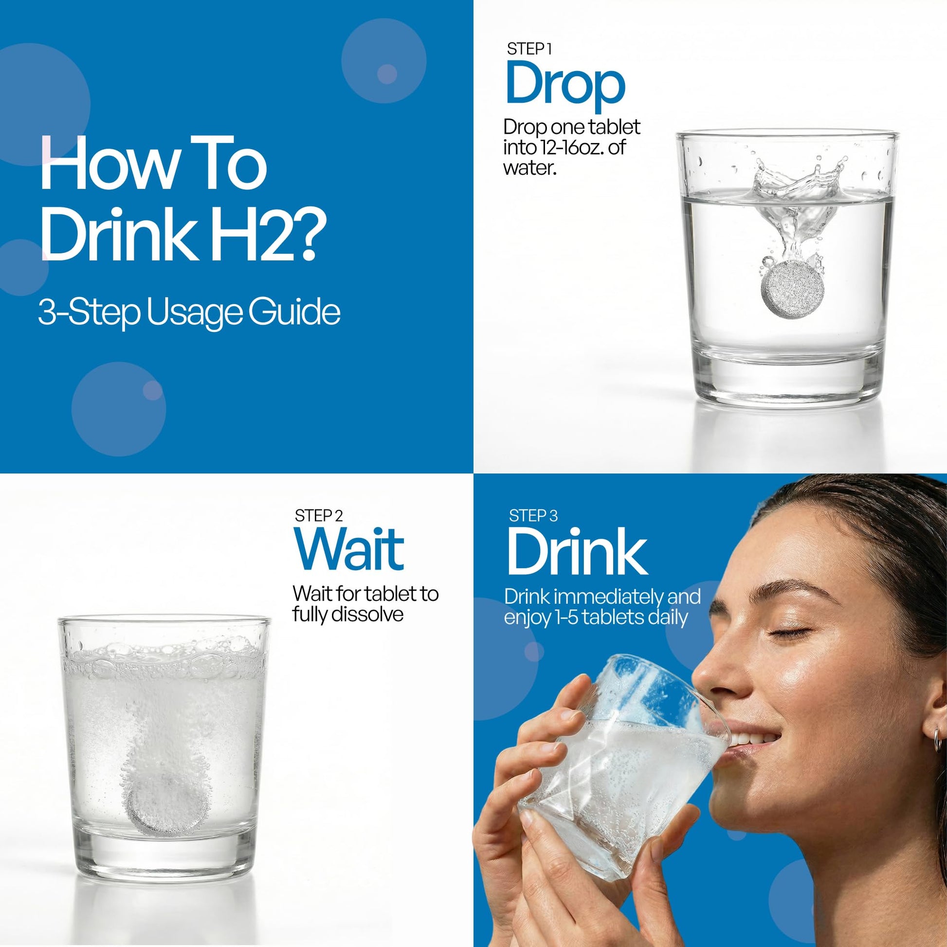Hydrogen Water Tablets, Molecular Hydrogen Tablets for Drinking Water, Antioxidant-Rich, Supports Brain Energy & Health - Quick-Dissolving - Raspberry H2 Tabs - Maple Wellness Supplements