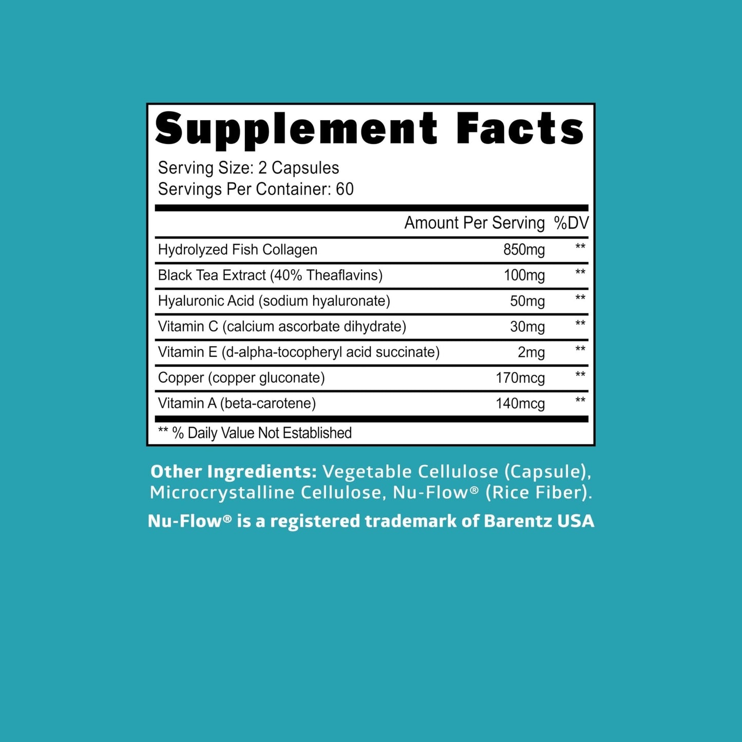 Hydrolyzed Marine Collagen with Hyaluronic Acid, Vitamin C, Theaflavin and Copper, Collagen Supplement for Women and Men for Radiant Skin, Hair & Nails, - Maple Wellness Supplements