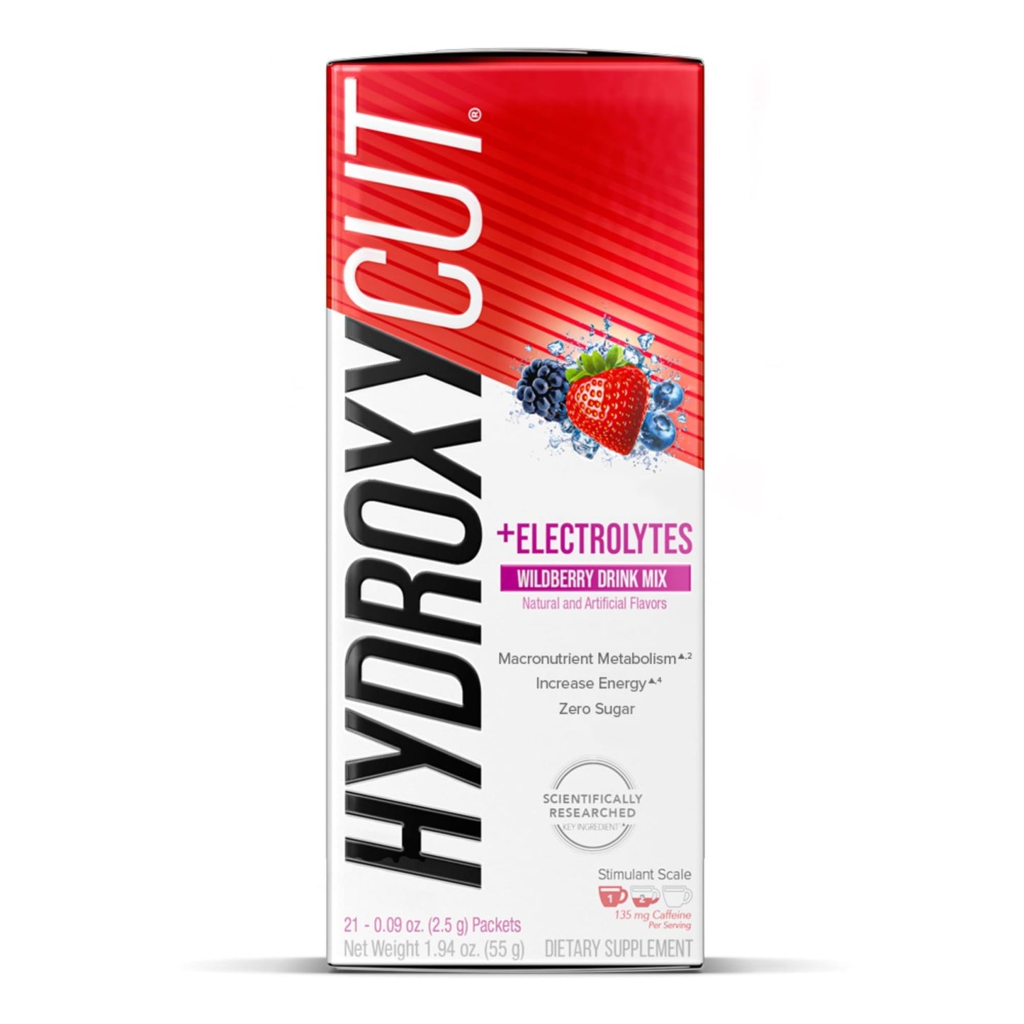Hydroxycut Drink Mix, Wildberry Blast - 21 Travel-Size Packets - Zero Calories, Zero Sugar - Boost Metabolism, Burn Calories - Maple Wellness Supplements