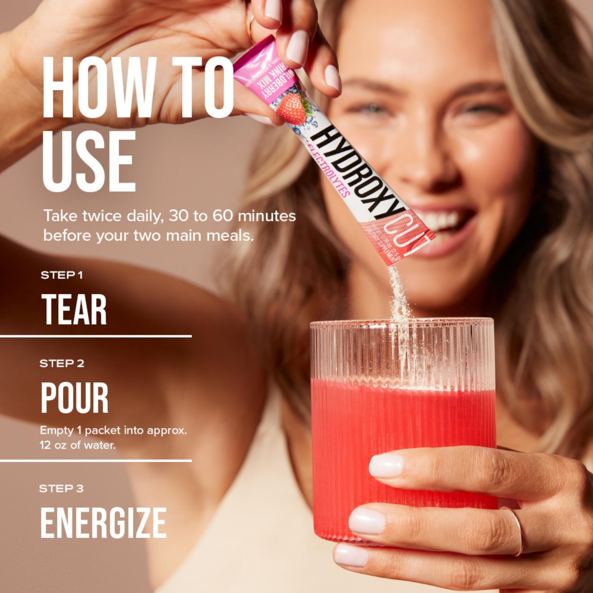 Hydroxycut Drink Mix, Wildberry Blast - 21 Travel-Size Packets - Zero Calories, Zero Sugar - Boost Metabolism, Burn Calories - Maple Wellness Supplements