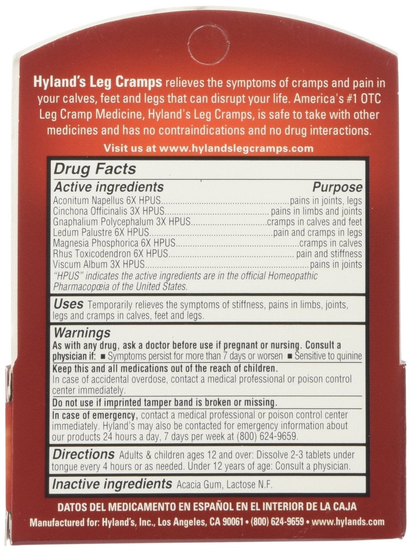 Hyland'S Leg Cramps - 50 Quick Disolving Tablets - Maple Wellness Supplements