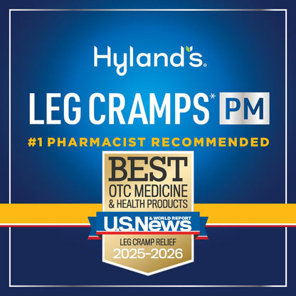 Hyland's Leg Cramps PM, Relief of Nighttime Leg, Calf, and Foot Cramps, 50 Quick-Dissolving Tablets 2-Pack (100 Total) - Maple Wellness Supplements