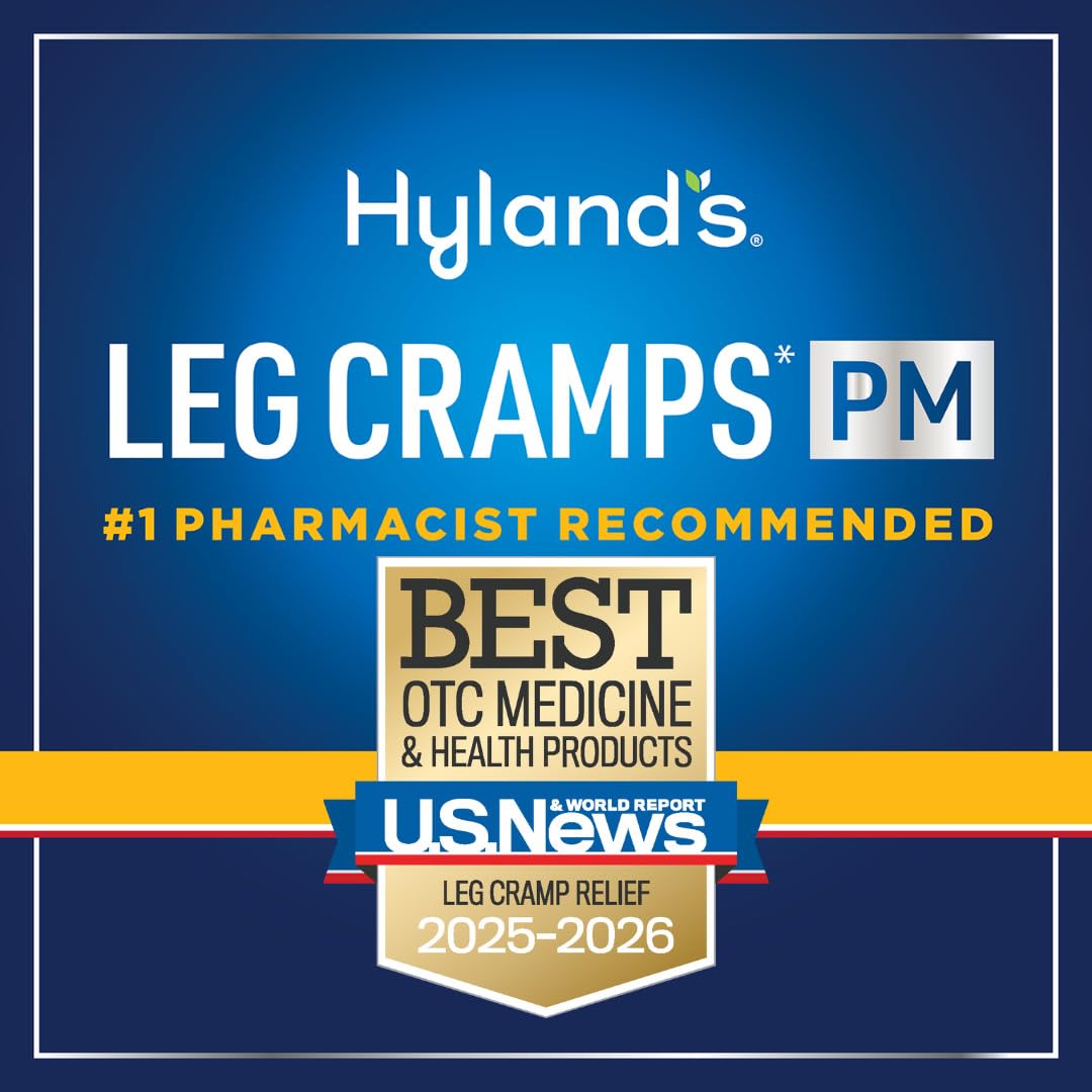Hyland's Leg Cramps PM, Relief of Nighttime Leg, Calf, and Foot Cramps, 50 Quick-Dissolving Tablets 4-Pack (200 Total) - Maple Wellness Supplements