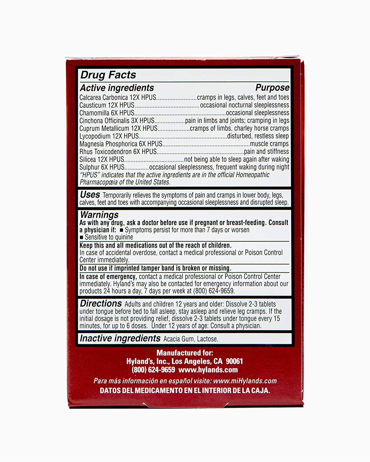 Hyland's Leg Cramps PM Tablets 50 ea 50 Count (Pack of 2) - Maple Wellness Supplements