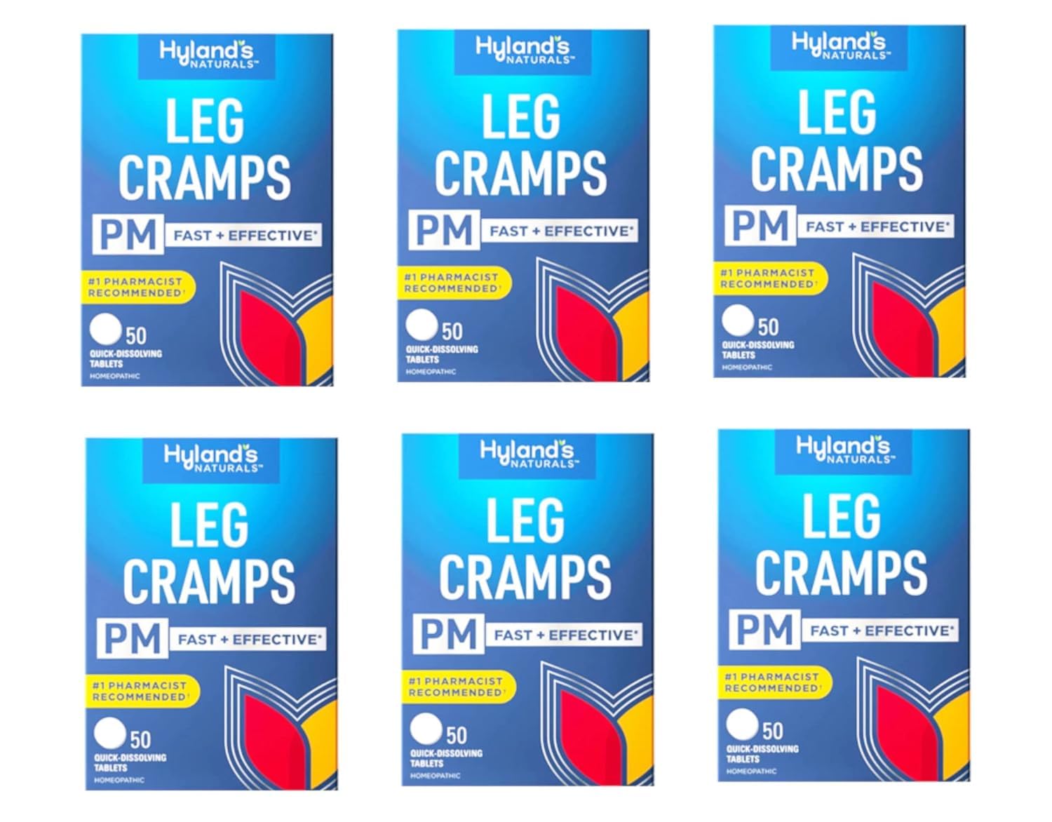 Hyland's Leg Cramps PM With Quinine Tablets 50 ea ( Pack of 6) - Maple Wellness Supplements