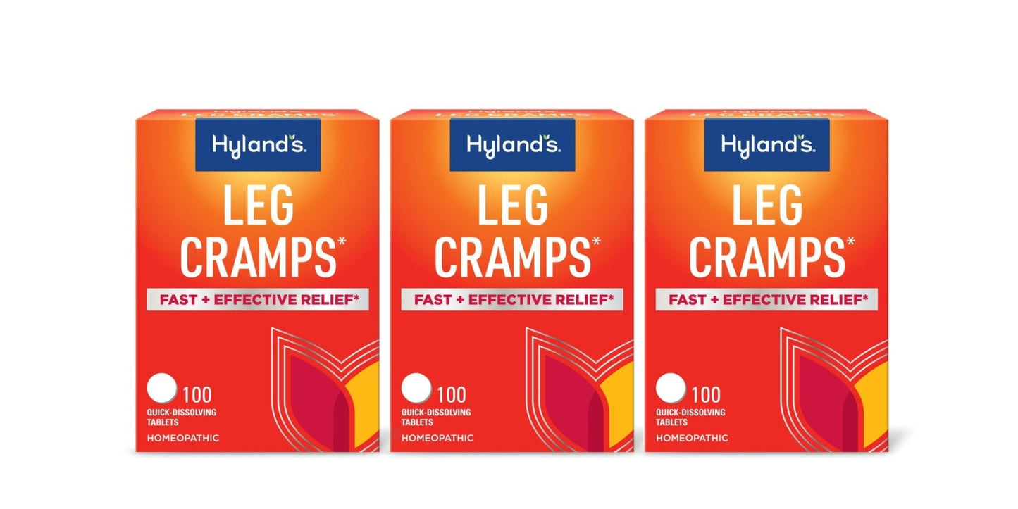 Hyland's Leg Cramps, Relief of Leg, Calf, Charley Horses, and Foot Cramps, 100 Quick-Dissolving Tablets 3-Pack (300 Total) - Maple Wellness Supplements