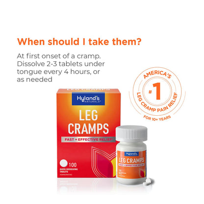 Hyland's Leg Cramps, Relief of Leg, Calf, Charley Horses, and Foot Cramps, 50 Quick-Dissolving Tablets - Maple Wellness Supplements