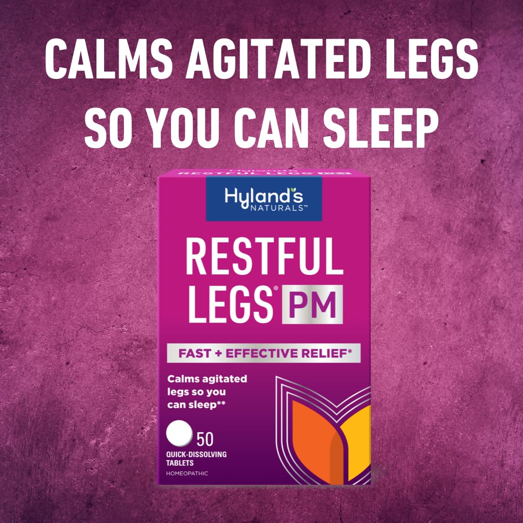 Hyland's Restful Legs PM, Nighttime Formula, Calms Agitated Legs so You Can Sleep, 50 Quick Dissolving Tablets - Maple Wellness Supplements