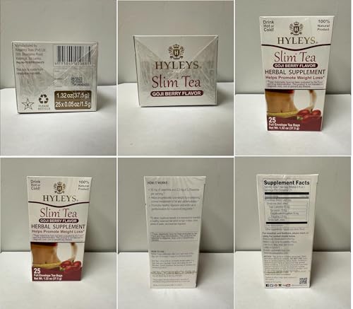 Hyleys Slim Tea Goji Berry Flavor - Weight Loss Herbal Supplement Cleanse and Detox - Maple Wellness Supplements
