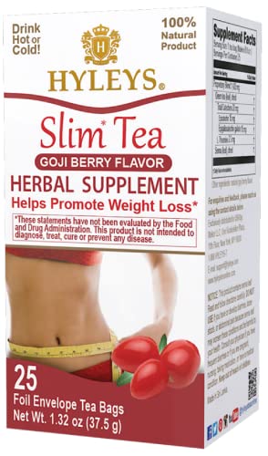 Hyleys Slim Tea Goji Berry Flavor - Weight Loss Herbal Supplement Cleanse and Detox - Maple Wellness Supplements