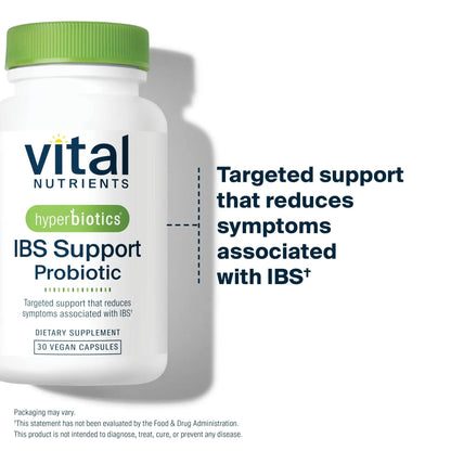 Hyperbiotics Vital Nutrients IBS Probiotic | Reduce Symptoms of IBS* | Clinically Studied Vegan probiotic for IBS Relief from Bloating, Gas, Diarrhea, & Abdominal Discomfort* | 30 Capsules - Maple Wellness Supplements