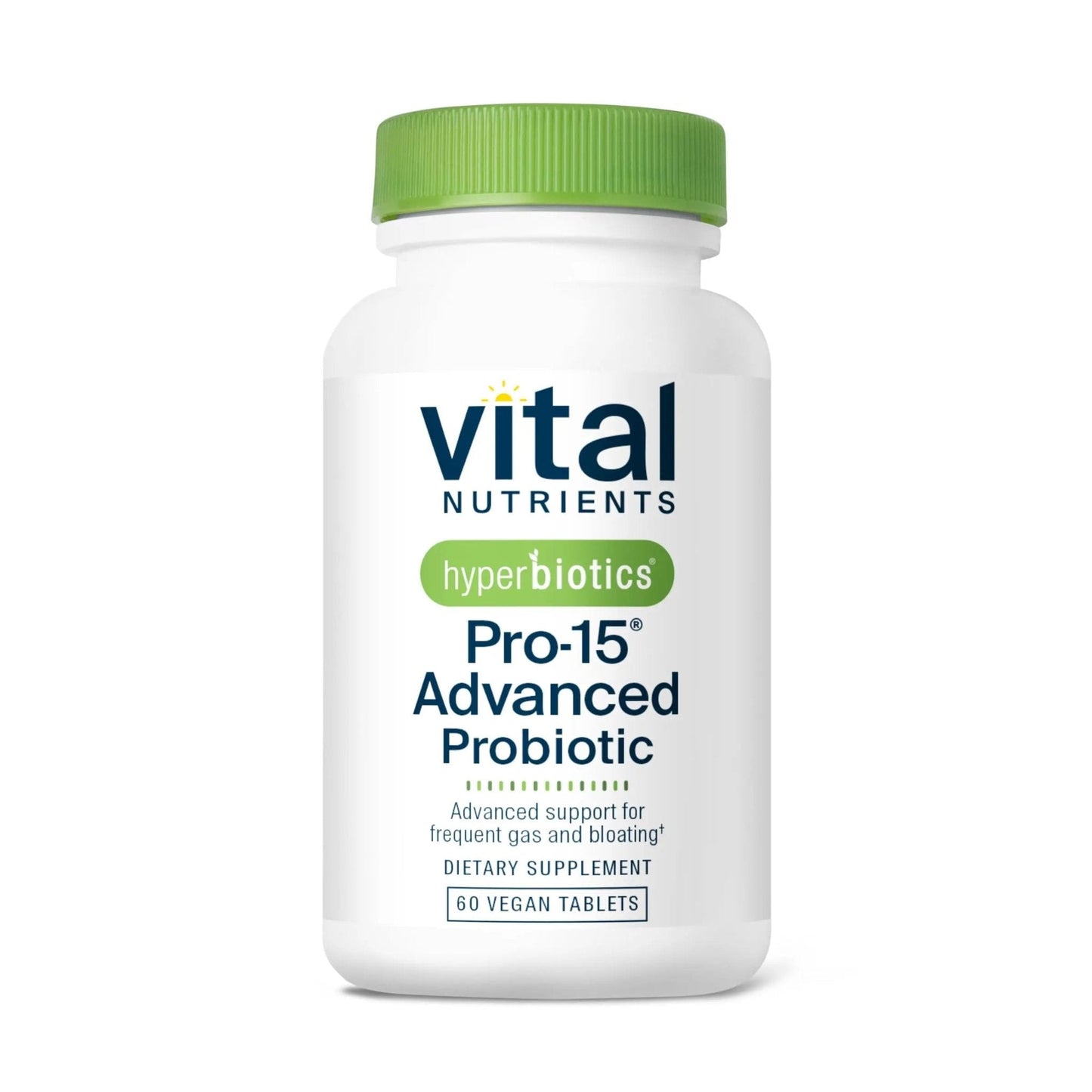Hyperbiotics Vital Nutrients Pro-15 Advanced Probiotics for Women and Men | 15 Strains + Kiwifruit | Clinically Studied Daily Probiotics for Digestive Health, Gas, & Bloating | 60 Vegan Tablets - Maple Wellness Supplements