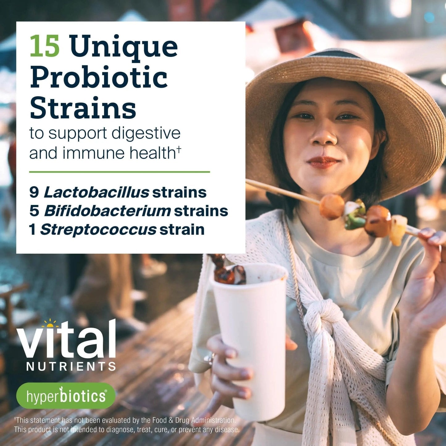 Hyperbiotics Vital Nutrients Pro-15 Advanced Probiotics for Women and Men | 15 Strains + Kiwifruit | Clinically Studied Daily Probiotics for Digestive Health, Gas, & Bloating | 60 Vegan Tablets - Maple Wellness Supplements