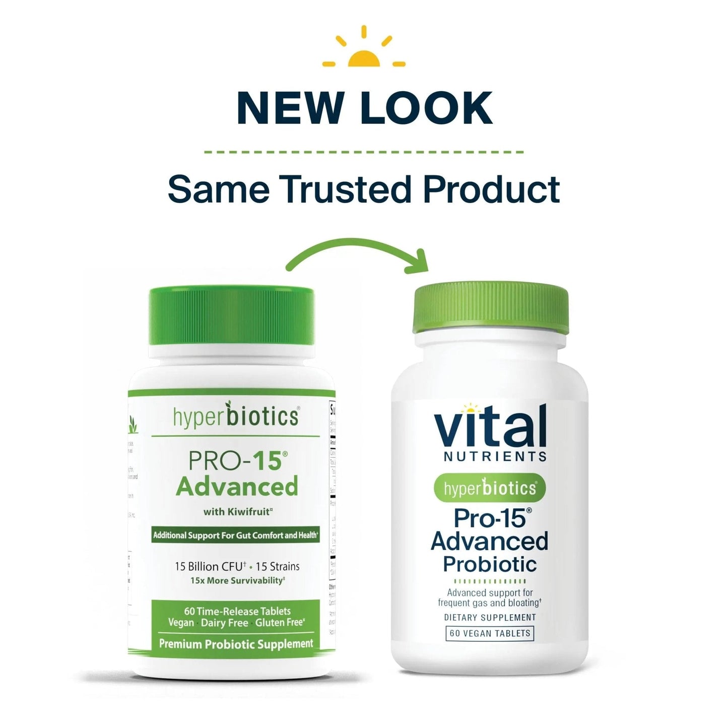 Hyperbiotics Vital Nutrients Pro-15 Advanced Probiotics for Women and Men | 15 Strains + Kiwifruit | Clinically Studied Daily Probiotics for Digestive Health, Gas, & Bloating | 60 Vegan Tablets - Maple Wellness Supplements