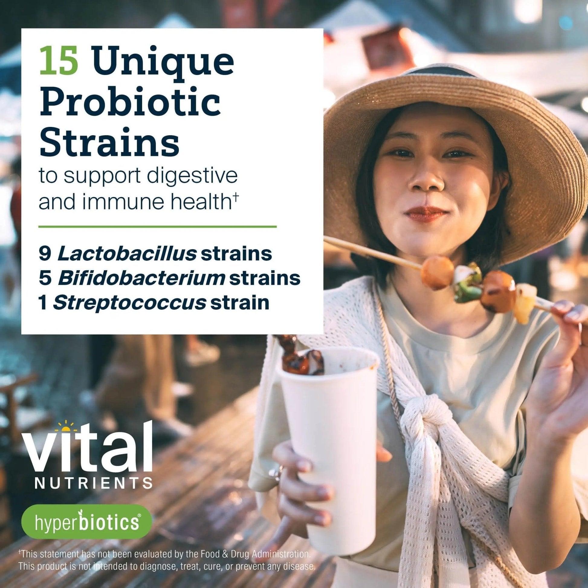 Hyperbiotics Vital Nutrients Pro-15 Advanced Probiotics for Women and Men | 15 Strains + Kiwifruit | Clinically Studied Daily Probiotics for Digestive Health, Gas, & Bloating | 30 Vegan Tablets - Maple Wellness Supplements