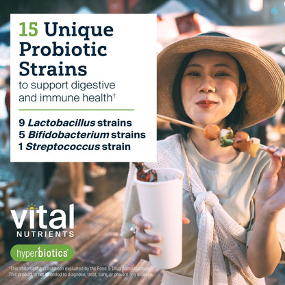 Hyperbiotics Vital Nutrients Pro-15 Prebiotics and Probiotics for Women and Men | 15 Science Backed Strains | Supports Occasional Constipation, Diarrhea, Gas & Bloating | 60 Vegan Time Release Pearls - Maple Wellness Supplements