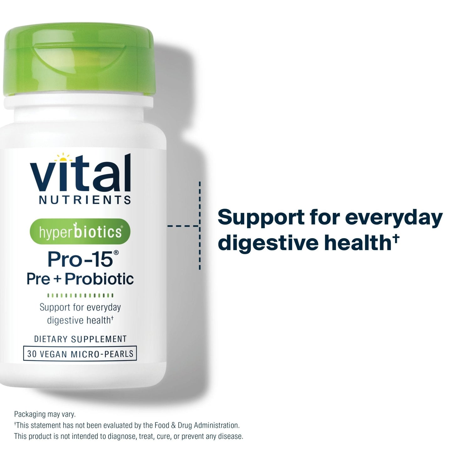 Hyperbiotics Vital Nutrients Pro-15 Prebiotics and Probiotics for Women and Men | 15 Science Backed Strains | Supports Occasional Constipation, Diarrhea, Gas & Bloating | 30 Vegan Time Release Pearls - Maple Wellness Supplements