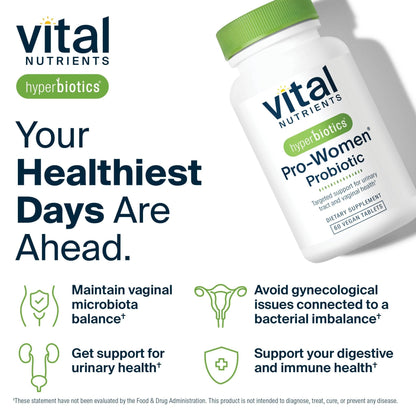 Hyperbiotics Vital Nutrients Pro Women Probiotics for Women | Vaginal Probiotics for PH Balance | Oral Probiotic for Vaginal Health and Urinary Tract Health - Maple Wellness Supplements