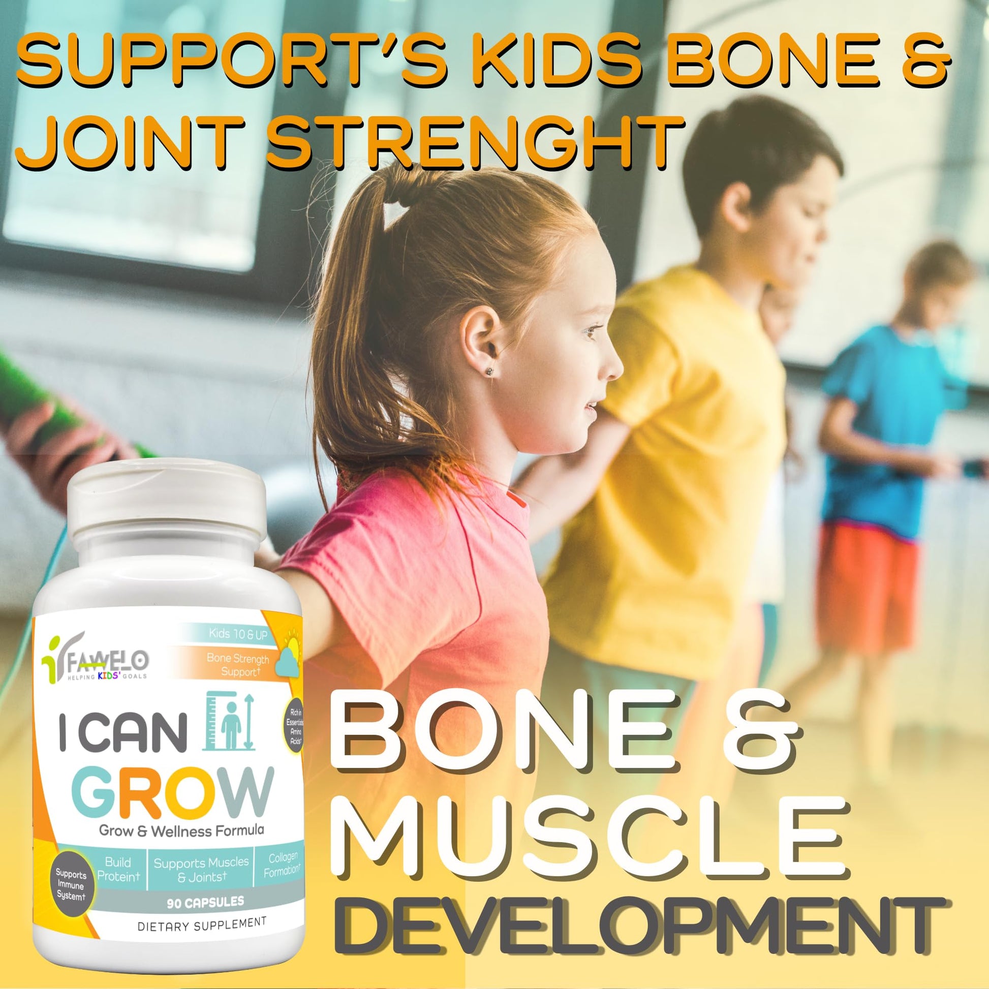 I Can Grow (3 Pack) Height Boosters for Kids 10+, Teen Vitamins for tru Height - Natural Growth Supplement for Optimal Development - Supports Bone Strength and Immune Health with Colostrum - Maple Wellness Supplements