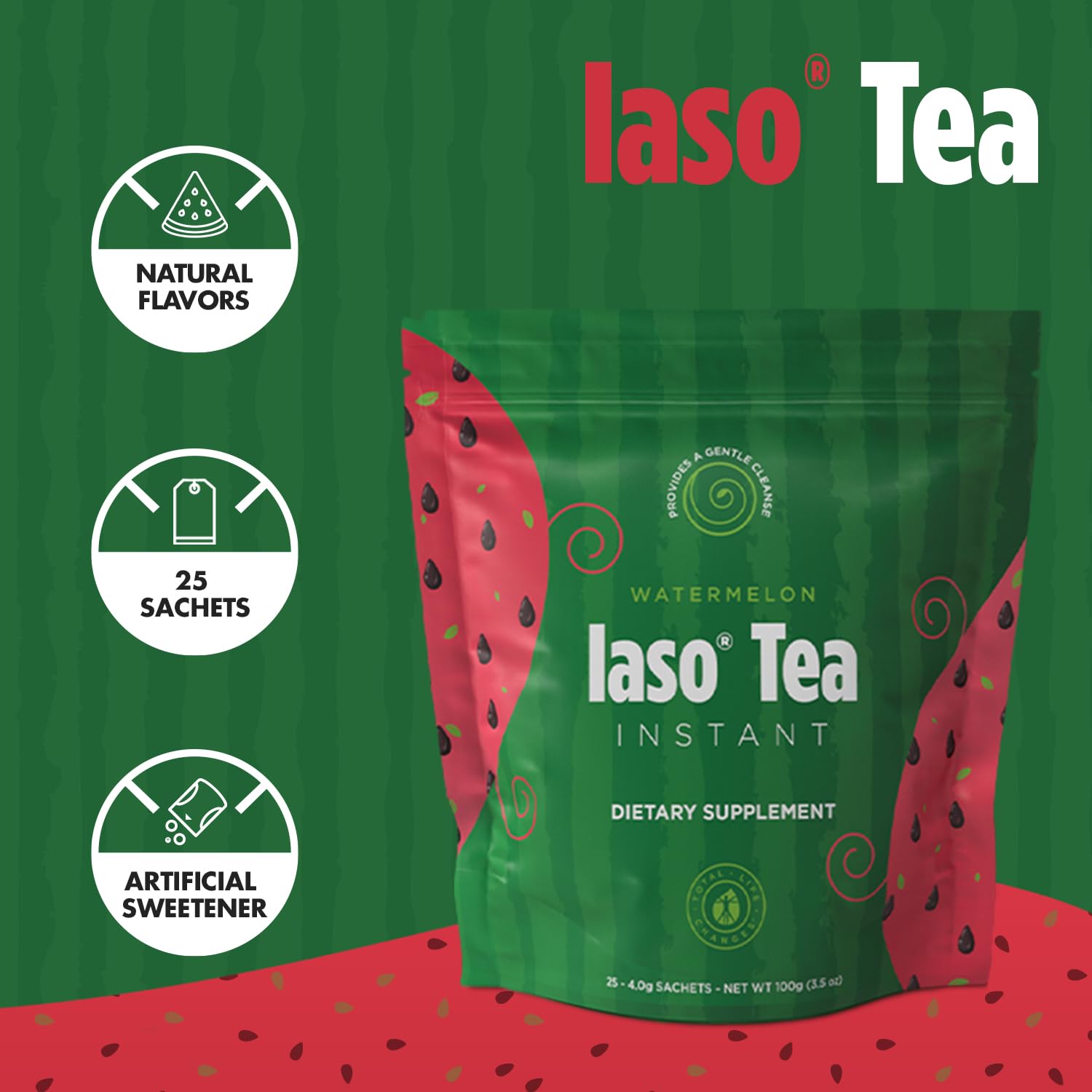 Iaso Instant Tea Watermelon Flavor - 4 grams (25 Sachets) - Maple Wellness Supplements