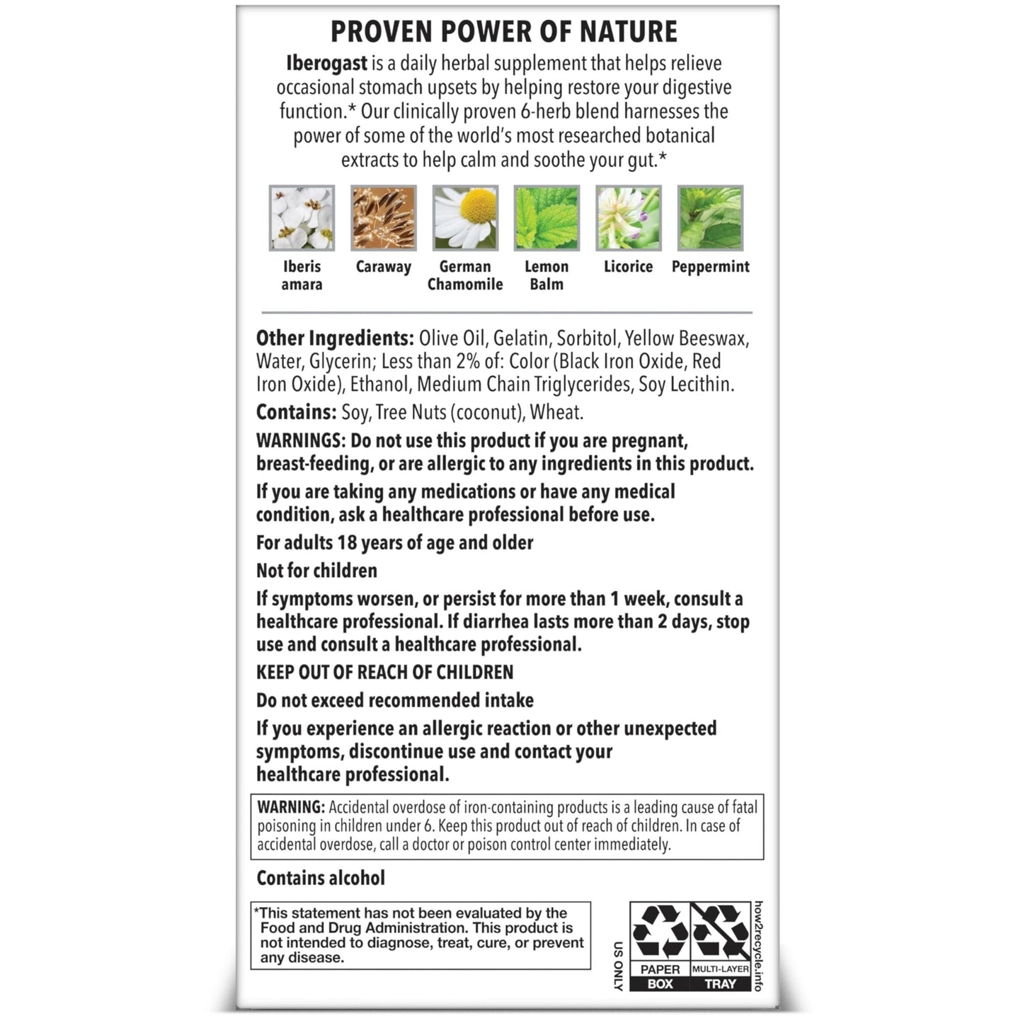 Iberogast Softgels, Herbal Relief of Stomach Upsets: Occasional Indigestion, Bloating, Gas, Nausea, Upset Stomach; 6-Herb Blend with Iberis Amara, - Maple Wellness Supplements