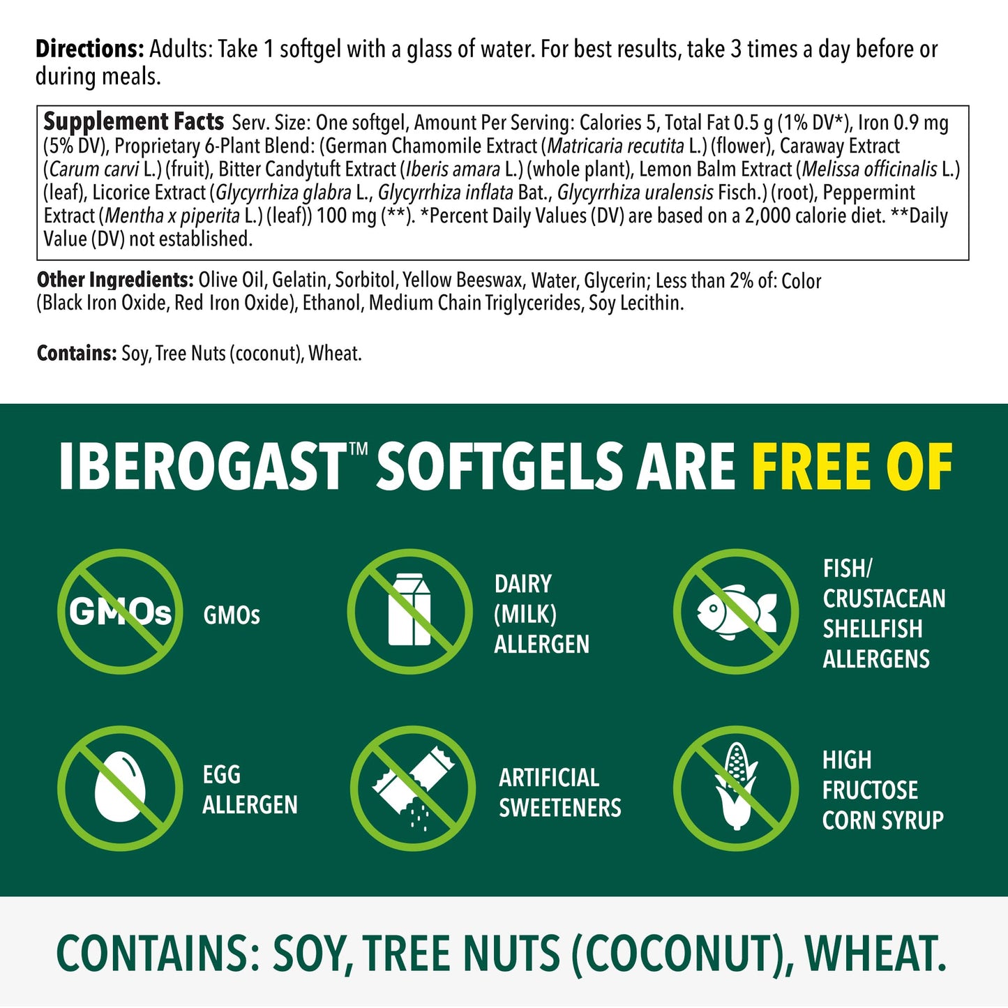 Iberogast Softgels, Herbal Relief of Stomach Upsets: Occasional Indigestion, Bloating, Gas, Nausea, Upset Stomach; 6-Herb Blend with Iberis Amara, - Maple Wellness Supplements