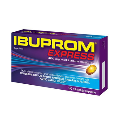 Ibuprom Express 400 mg soft capsules, 20 Caps - Ibuprofen - Maple Wellness Supplements