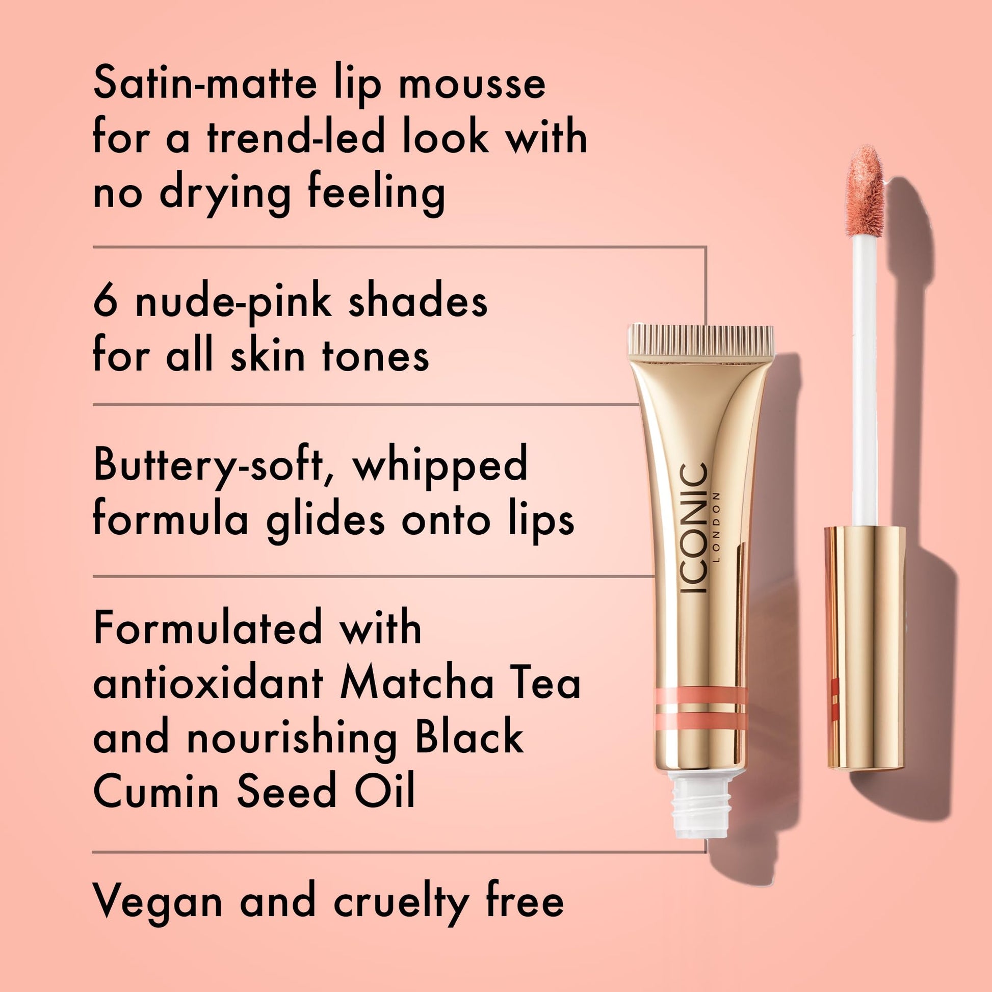 ICONIC LONDON Cloud Kiss Matte Lip Mousse | Matte Liquid Lip Colour, Cruelty-Free, Vegan Makeup, Show Off - Maple Wellness Supplements