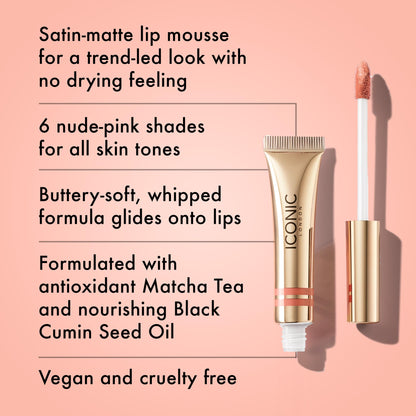 ICONIC LONDON Cloud Kiss Matte Lip Mousse | Matte Liquid Lip Colour, Cruelty-Free, Vegan Makeup, Show Off - Maple Wellness Supplements