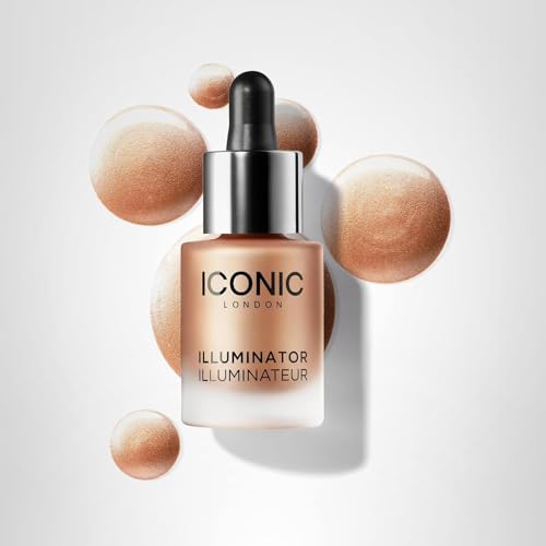 ICONIC LONDON Illuminator | Liquid Highlighting Drops for a Radiant Glow, Cruelty-Free, Vegan Makeup, Original (Champagne Shimmer) 0.45 Fl oz - Maple Wellness Supplements