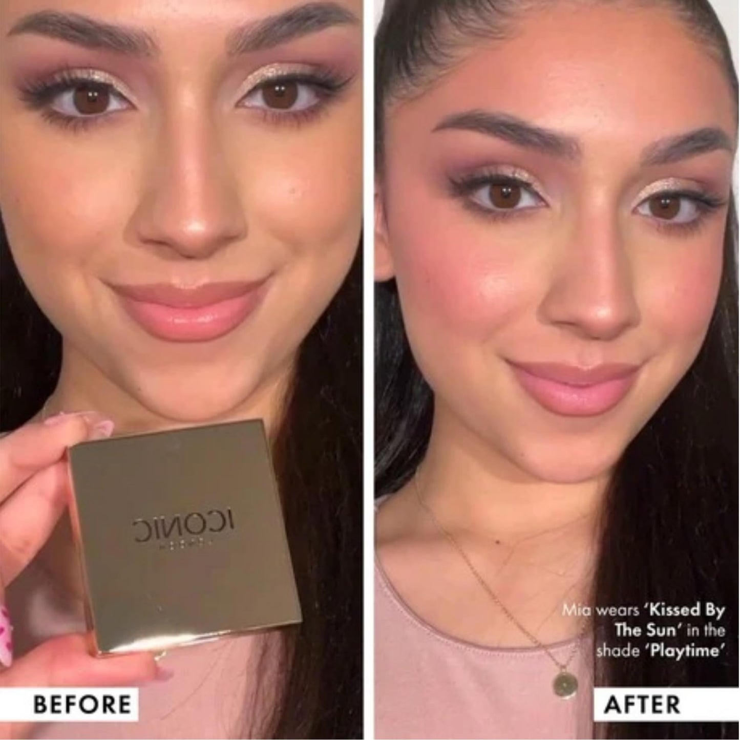 ICONIC LONDON Kissed by the Sun | Multi-Use Blush, Bronzer, & Highlighter, For All Skin Types, Cruelty-Free, Vegan Makeup, (Play Time) 0.17 oz - Maple Wellness Supplements