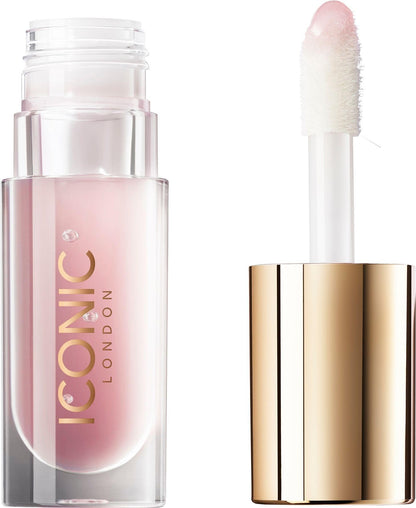 ICONIC LONDON Lustre Lip Oil | Non Sticky, Moisturizing and High Shine Lip Oil, Containing Vitamin C and Hyaluronic Acid, Cruelty Free, Vegan Makeup, Sugar Mama (Pink), 6 mL/ 0.2 Fl Oz - Maple Wellness Supplements