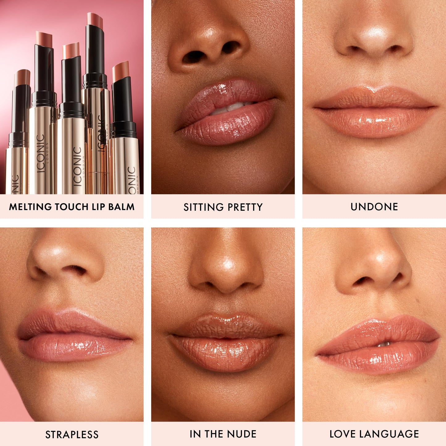 ICONIC LONDON Melting Touch Lip Balm | Hydrating Lip Balm, Non Sticky, Sheer Wash of Colour, Cruelty Free, Vegan Makeup (Love Language) 0.10 Fl oz - Maple Wellness Supplements