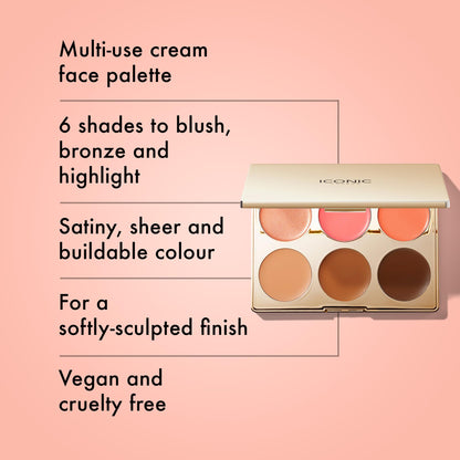 ICONIC LONDON Multi-Use Cream Blush, Bronze and Highlight Palette | Cruelty-Free, Vegan Makeup - Maple Wellness Supplements