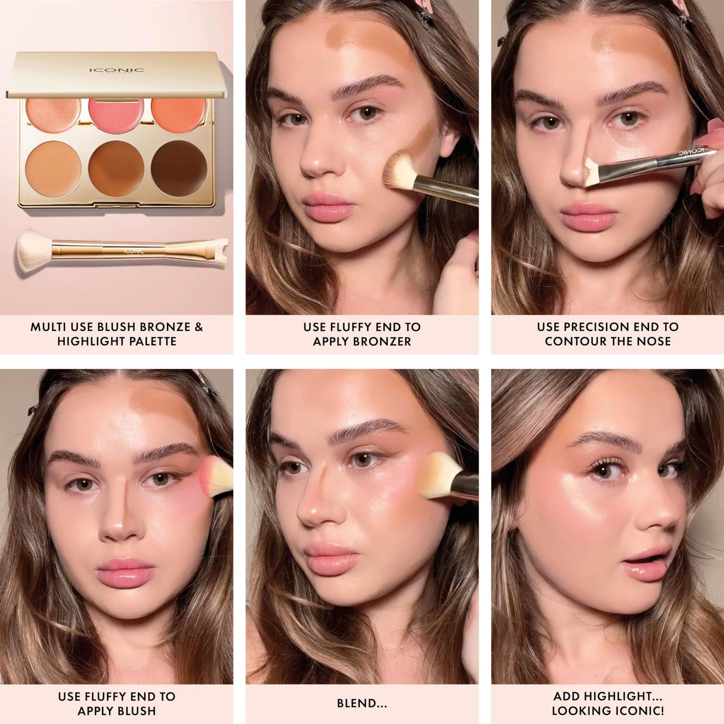 ICONIC LONDON Multi-Use Cream Blush, Bronze and Highlight Palette | Cruelty-Free, Vegan Makeup - Maple Wellness Supplements