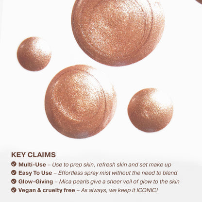 ICONIC LONDON Prep-Set-Glow | Hydrating + Setting + Glowing Spray, 3-in-1 Formula for a Dewy, Radiant Finish, Cruelty-Free, Vegan Makeup, 4.22 Fl oz - Maple Wellness Supplements